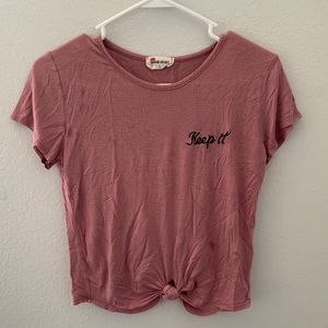 Pink crop T shirt